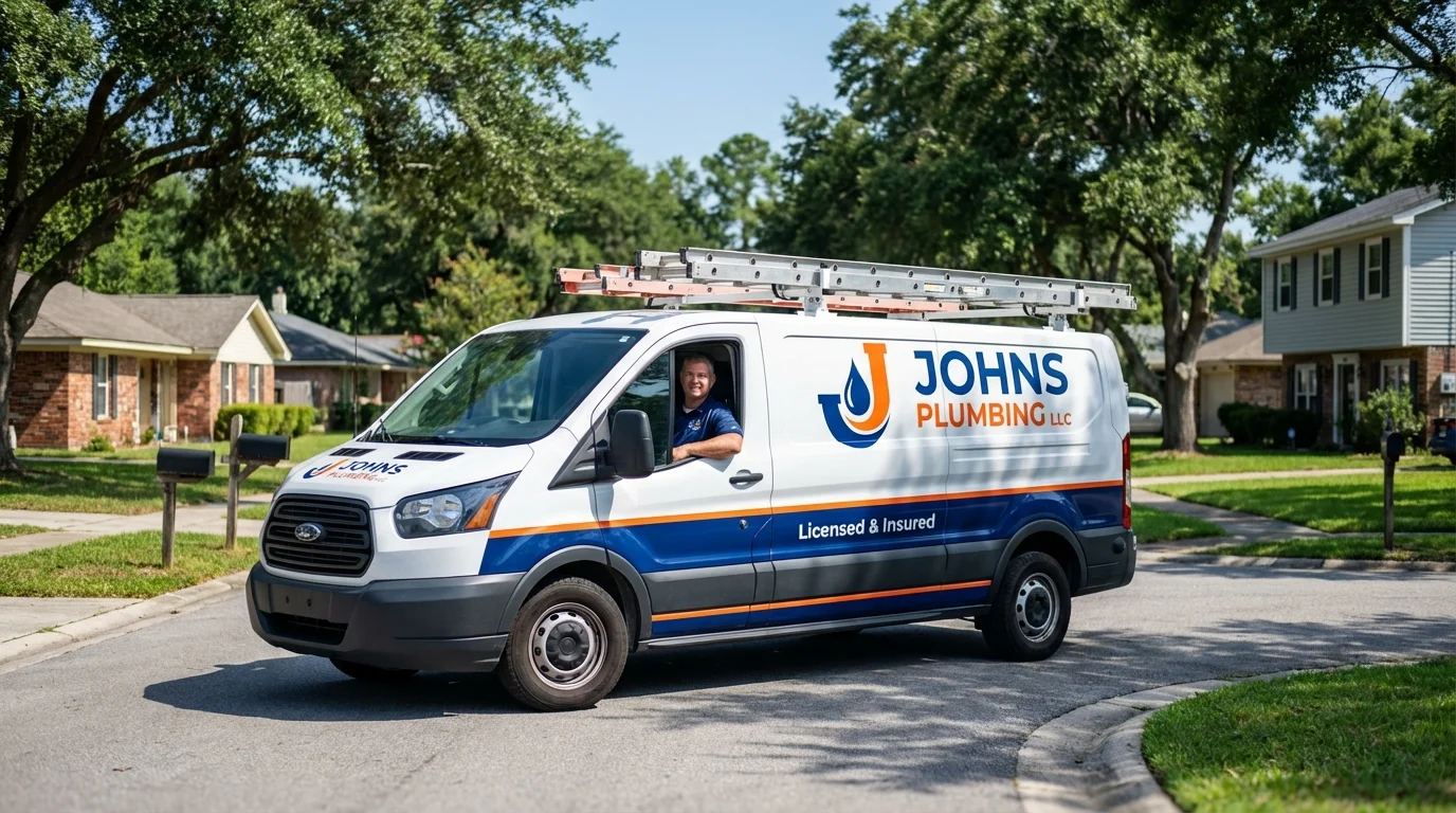 Johns Plumbing LLC service van in Superior, WI